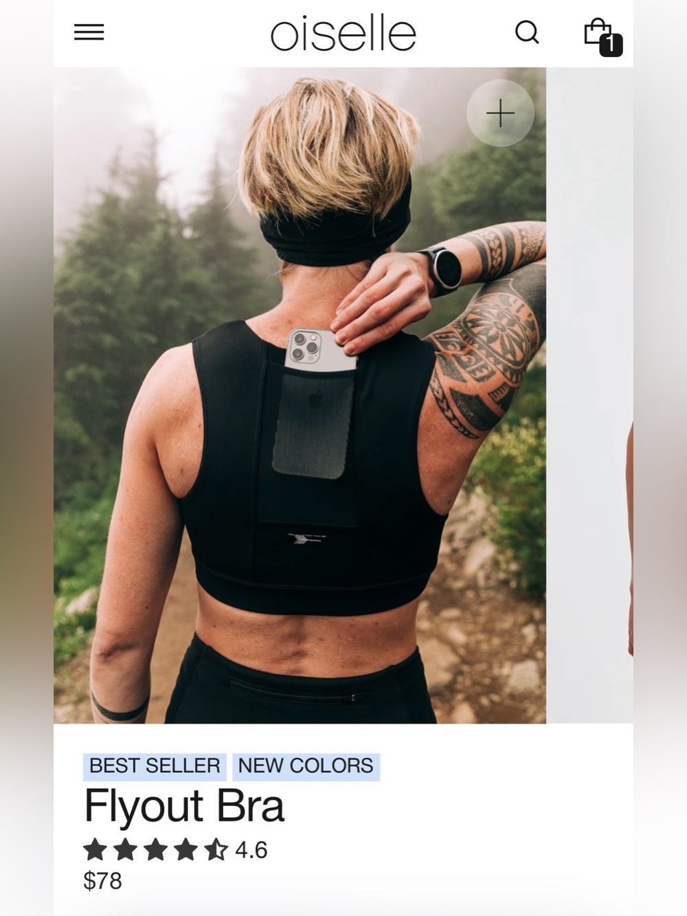 Oiselle Flyout Bra in orange with Back Phone Pocket